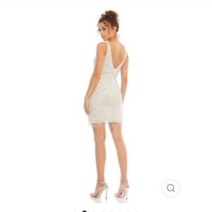 BEADED FRINGE SEQUINED MINI DRESS